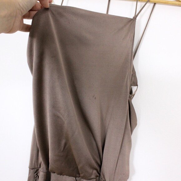 Guess Šaty Sleeveless Strappy T-Back Brown Dress - Picture 6 of 9